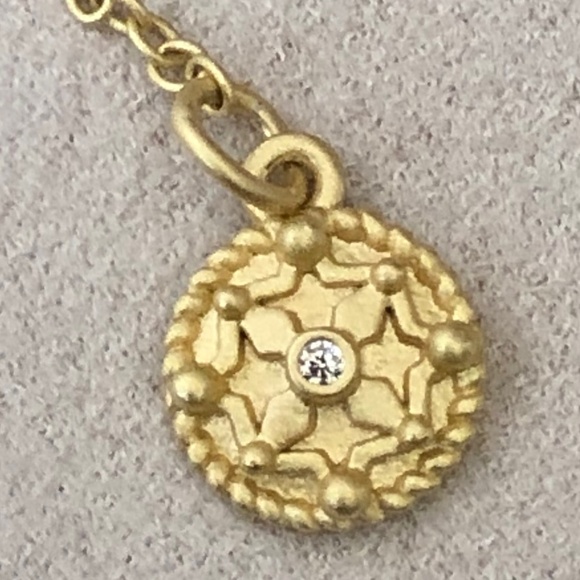 FREIDA ROTHMAN SIGNATURE BEZEL DROP NECKLACE, NEW WITH TAGS, GOLD AND SILVER - Picture 10 of 11